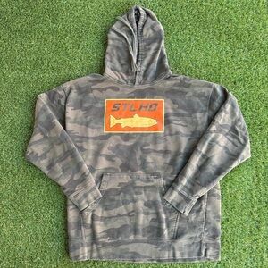 Camouflage Hoodie with Fish Logo